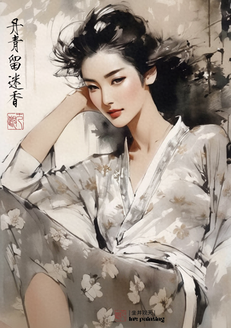 水墨风格肖像《丹青留迷香》